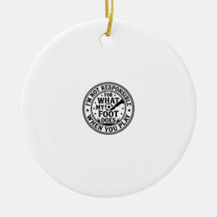 Funny Soccer Foot Warning Vintage Shirt Design_1 Ceramic Ornament