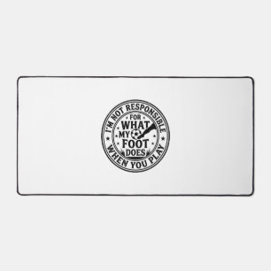 Funny Soccer Foot Warning Vintage Shirt Design_1 Desk Mat