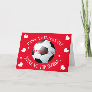 Funny Soccer Football My Top Scorer Valentines Holiday Card