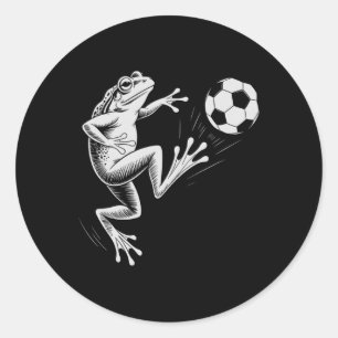 Funny Soccer Frog Score Mum Goalie Cleats Game Classic Round Sticker
