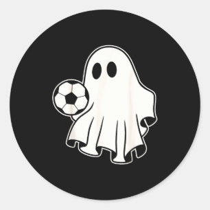 Funny Soccer Ghost Playing Soccer Lovers Halloween Classic Round Sticker