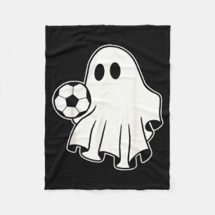 Funny Soccer Ghost Playing Soccer Lovers Halloween Fleece Blanket