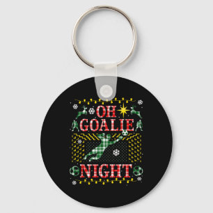 Funny Soccer Goalie Ugly Christmas Sweater Party G Key Ring