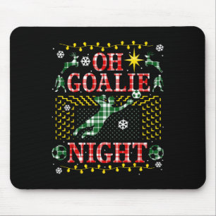 Funny Soccer Goalie Ugly Christmas Sweater Party G Mouse Pad