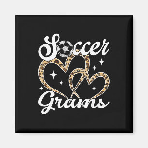 Funny Soccer Grams Leopard Soccer Player Magnet