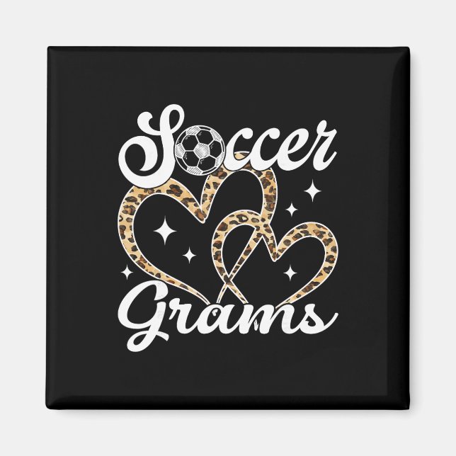 Funny Soccer Grams Leopard Soccer Player  Magnet (Front)