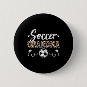 Funny Soccer Grandma Leopard Pattern Grandma Socce 6 Cm Round Badge