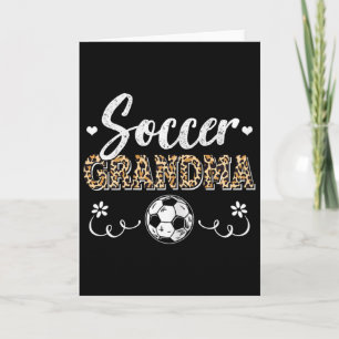 Funny Soccer Grandma Leopard Pattern Grandma Socce Card