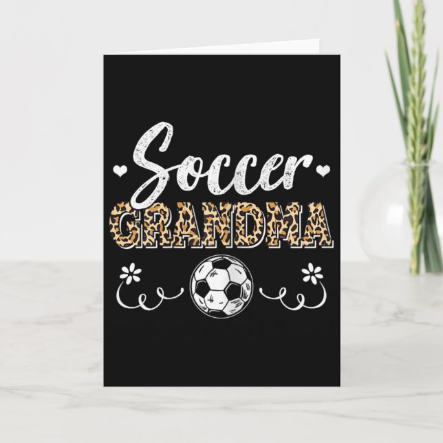 Funny Soccer Grandma Leopard Pattern Grandma Socce Card (Front)