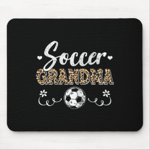 Funny Soccer Grandma Leopard Pattern Grandma Socce Mouse Pad