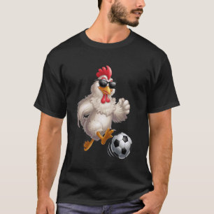 Funny Soccer Graphic Chicken Wearing Sunglasses So T-Shirt