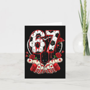 Funny soccer heart 67 six seven valentine meme card