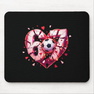 Funny Soccer Heart 67 Six Seven Valentine Meme Spo Mouse Pad