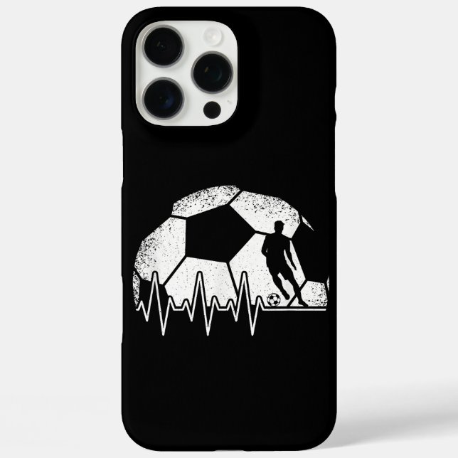 Funny Soccer Heartbeat Soccer Player Case-Mate iPhone Case (Back)