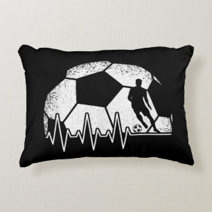 Funny Soccer Heartbeat Soccer Player Decorative Cushion