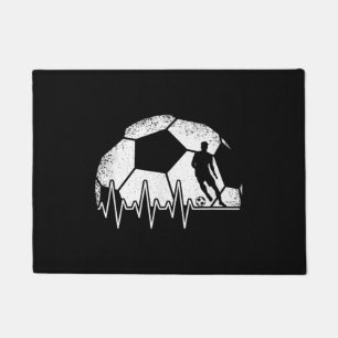 Funny Soccer Heartbeat Soccer Player Doormat
