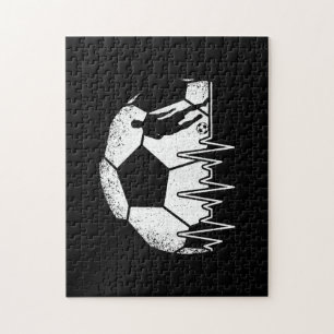 Funny Soccer Heartbeat Soccer Player Jigsaw Puzzle