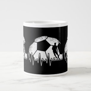 Funny Soccer Heartbeat Soccer Player Large Coffee Mug