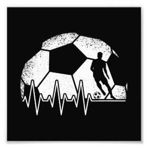 Funny Soccer Heartbeat Soccer Player Photo Print