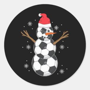 Funny Soccer Ll Snowman Sport Lover Gift Christmas Classic Round Sticker