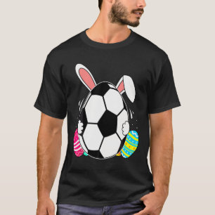 Funny Soccer Ll With Bunny Ears Easter Day Men Boy T-Shirt