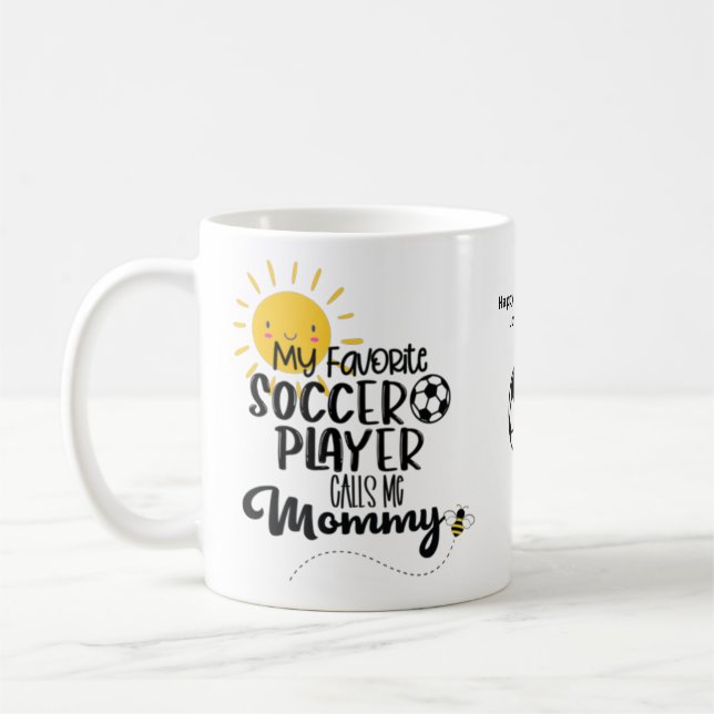 Funny SOCCER MOM Mothers Day Birthday Personalised Coffee Mug (Left)