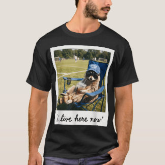 Funny Soccer Mum Racoon I Live Here Now Sports T-Shirt