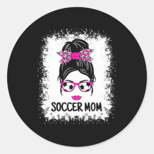 Funny Soccer Mum Women Gift For Ladies Mothers Day Classic Round Sticker