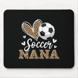 Funny Soccer Nana Leopard Nana Soccer Player Mouse Pad