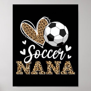 Funny Soccer Nana Leopard Nana Soccer Player Poster