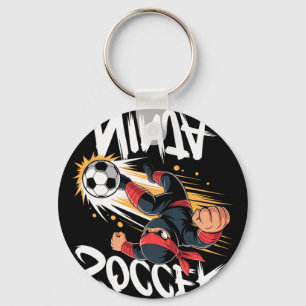 Funny Soccer Ninja Tee Soccer Player Boy Kids Foot Key Ring