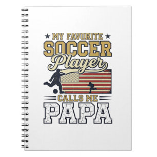 Funny Soccer Papa Vintage Shirt Design_1 Notebook
