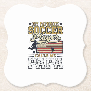Funny Soccer Papa Vintage Shirt Design_1 Paper Coaster