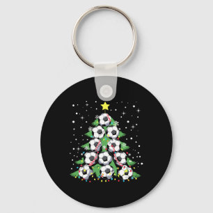 Funny Soccer Player Xmas Lights Soccer Christmas T Key Ring