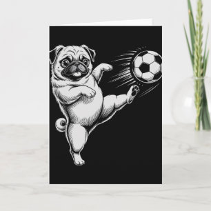 Funny Soccer Pug Dad Dog Play Club Goal Kids Game Card