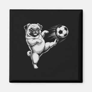 Funny Soccer Pug Dad Dog Play Club Goal Kids Game  Magnet