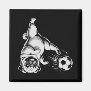 Funny Soccer Pug Dad Dog Play Club Goal Kids Game Magnet