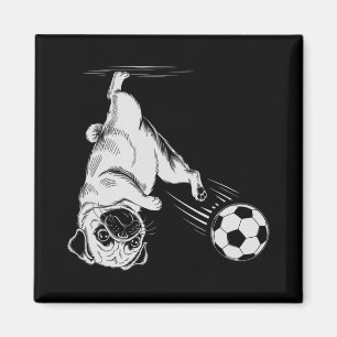 Funny Soccer Pug Ll Scoring Dog Kids Score Game Mo Magnet
