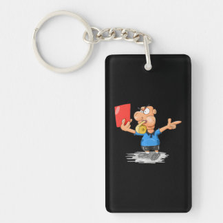 Funny Soccer Referee Red Card Key Ring