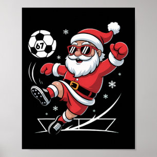 Funny Soccer Santa 67 Meme Christmas Xmas Pajamas Poster