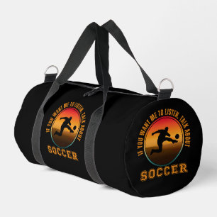 Funny Soccer Saying Vintage Silhouette Player Duffle Bag