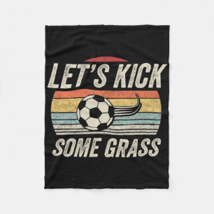 Funny Soccer Shirt Retro Vintage Let's Kick Some G Fleece Blanket