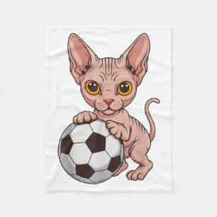 Funny Soccer Sphynx Just Girl Who Loves Cats Play Fleece Blanket