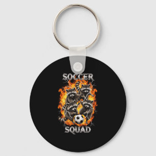 Funny Soccer Squad Retro Bootleg Brainrot Meme Rac Key Ring