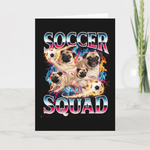 Funny Soccer Squad Retro Dog Meme Cool Brainrot Bo Card
