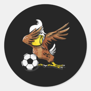Funny Soccer T Shirt Dabbing Eagle Shirt Sport Gif Classic Round Sticker
