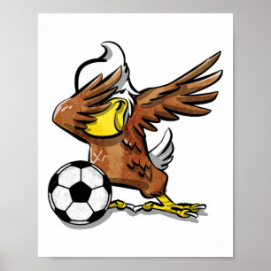 Funny Soccer T Shirt Dabbing Eagle Shirt Sport Gif Poster