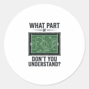 Funny Soccer Tactics Coach Vintage Shirt Design_1 Classic Round Sticker
