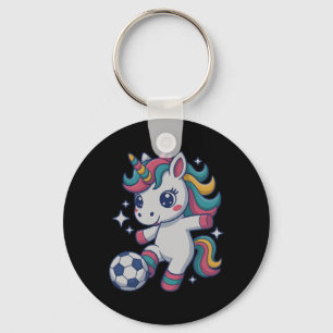 Funny Soccer Unicorn Just Girl Who Loves Play Dad Key Ring