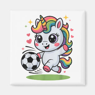 Funny Soccer Unicorn Just Girl Who Loves Play Mom Magnet